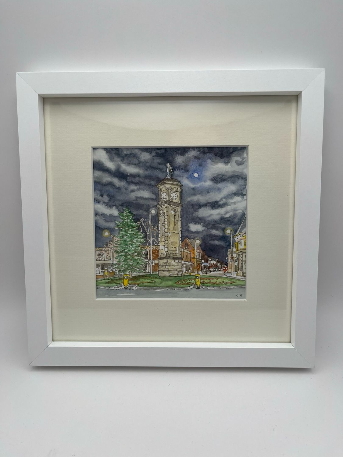 Goole Clock tower watercolour painting