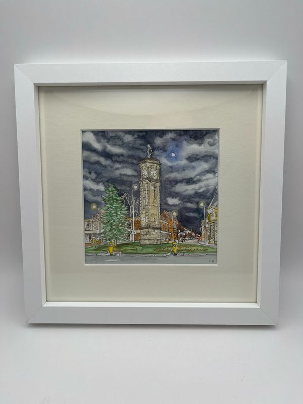 Goole Clock tower watercolour painting