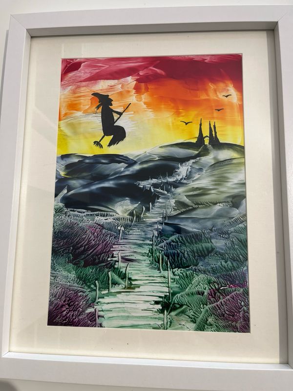 Encaustic Art Painting - Witch