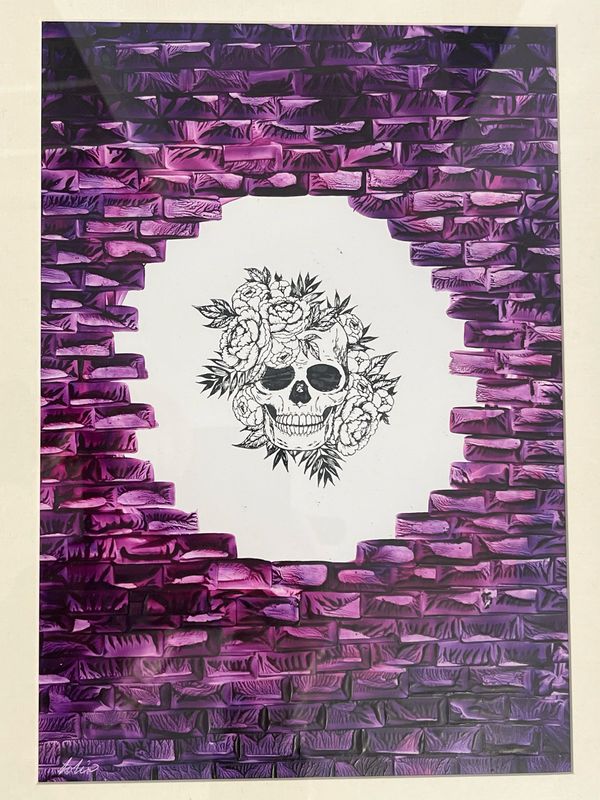 Encaustic Art Painting - Skull