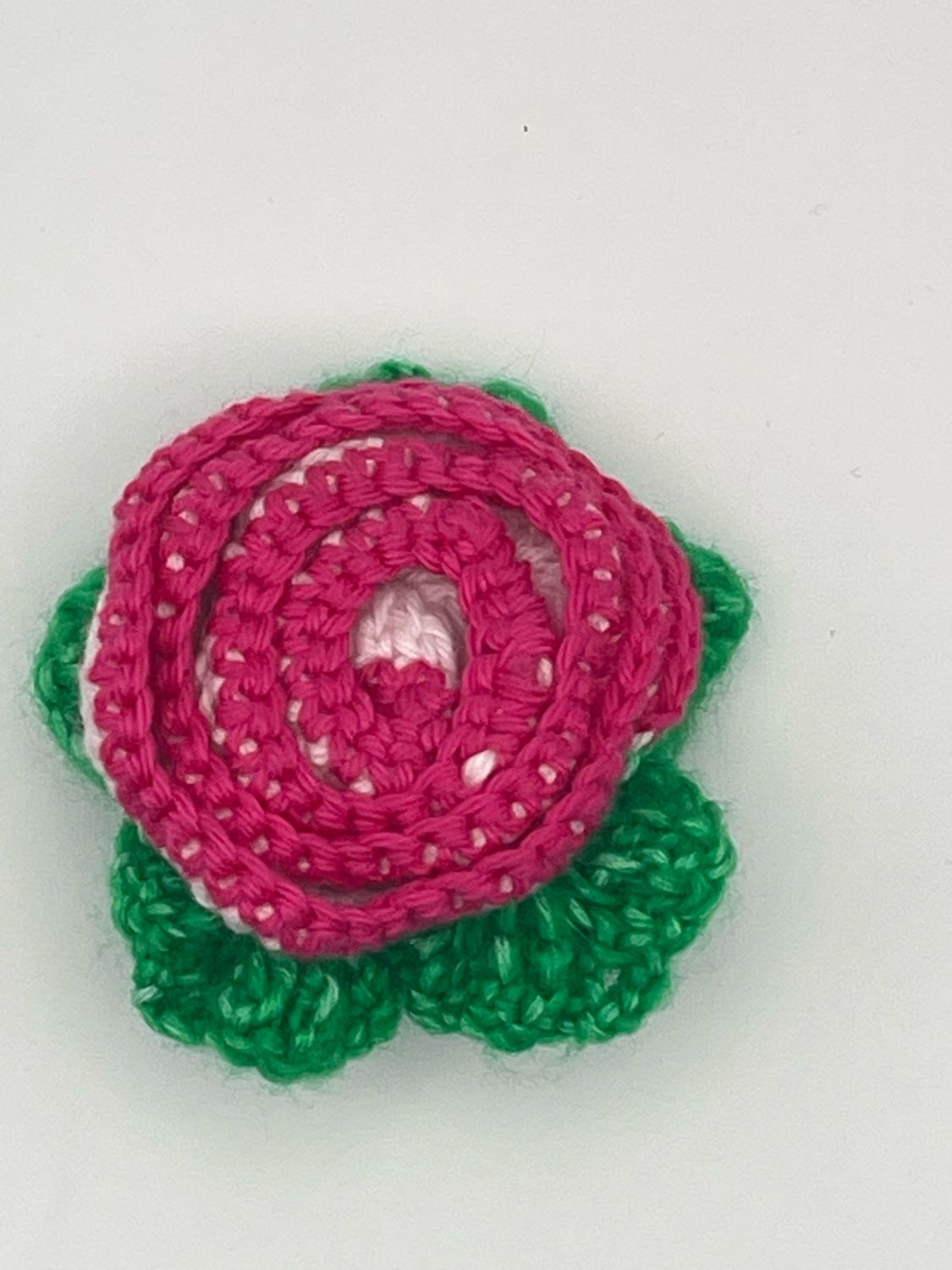 Crochet Flower Rose Brooch