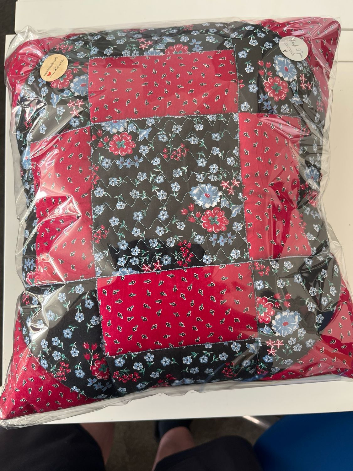 Red & Black Quilted Cushion