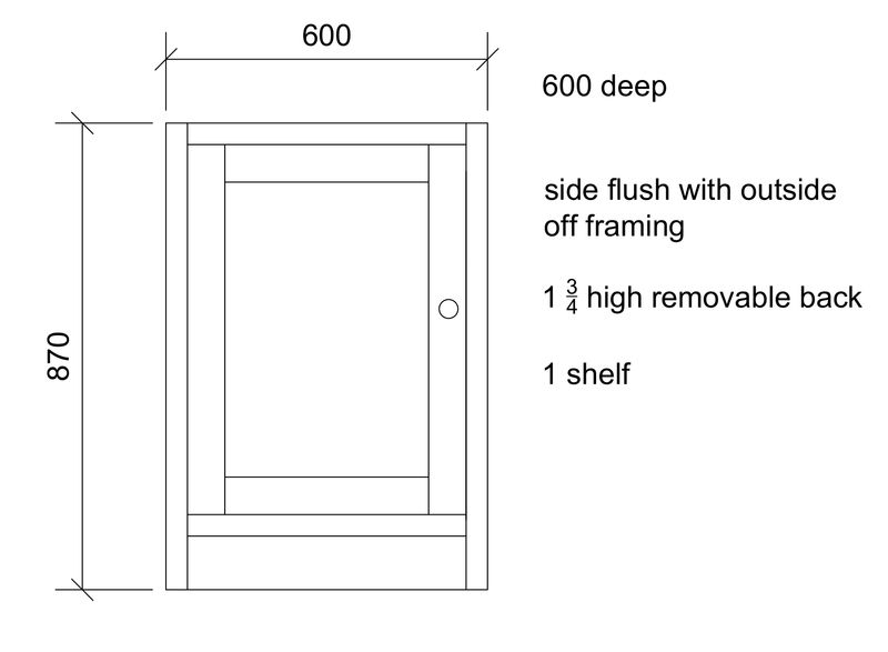 600 1 door sink unit