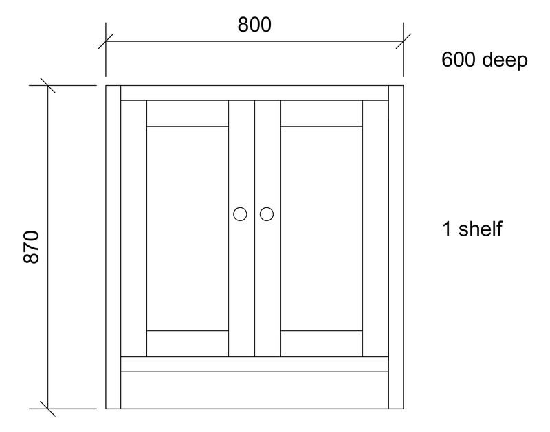 800 2 door sink base unit UNPAINTED