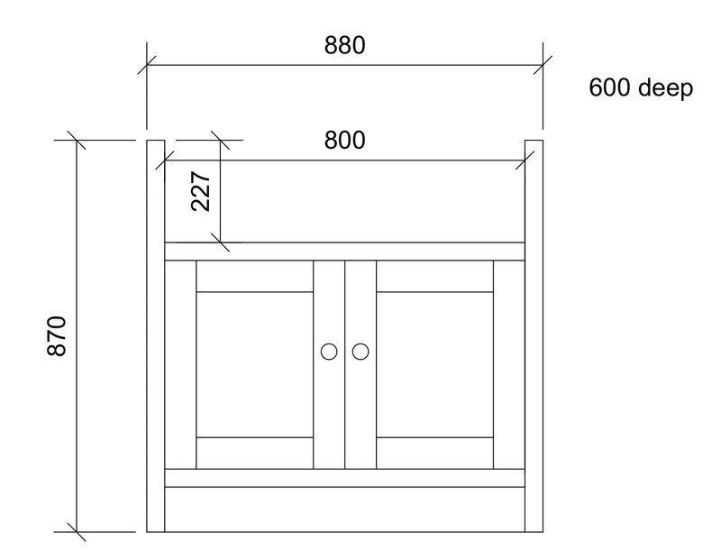 880 2 door Belfast sink UNPAINTED