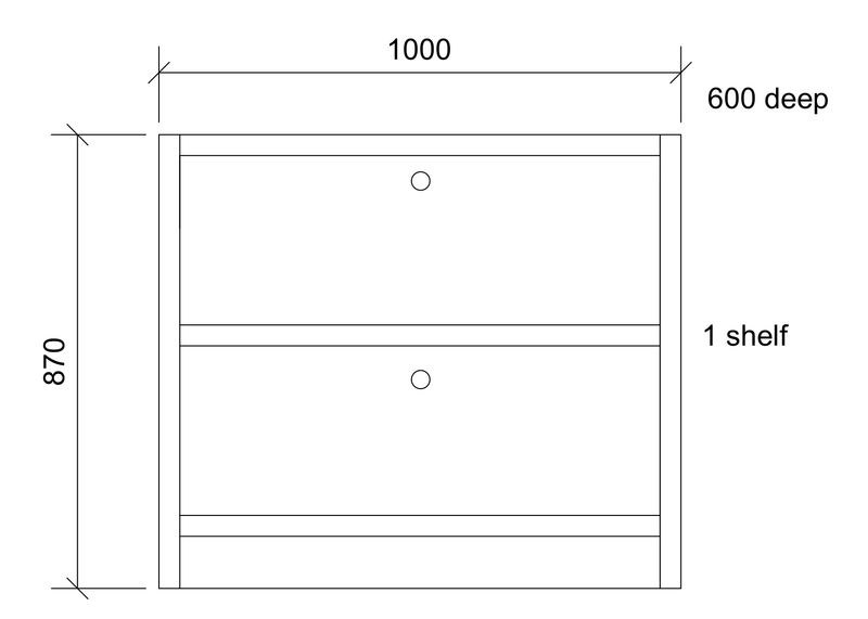 1000 2 pan drawer base unit