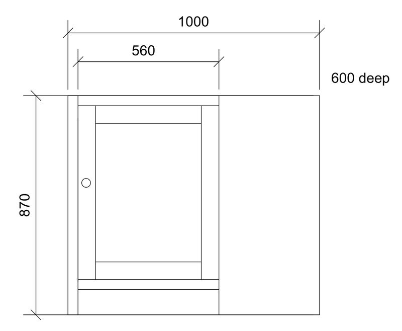 1000 blind corner base unit UNPAINTED