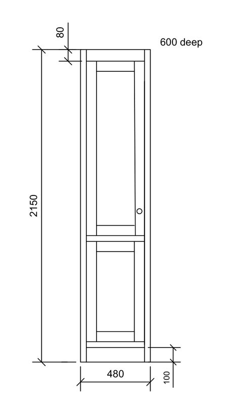 480 tall pull out larder unit UNPAINTED