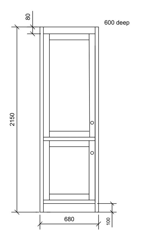 680 2 door tall unit UNPAIMNTED