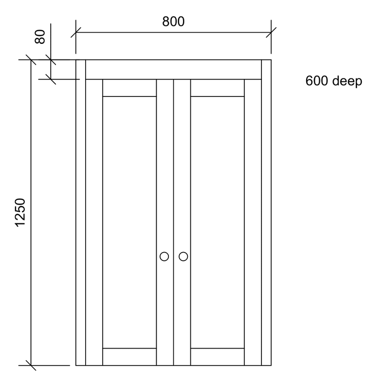 1000 2 door countertop unit UNPAINTED