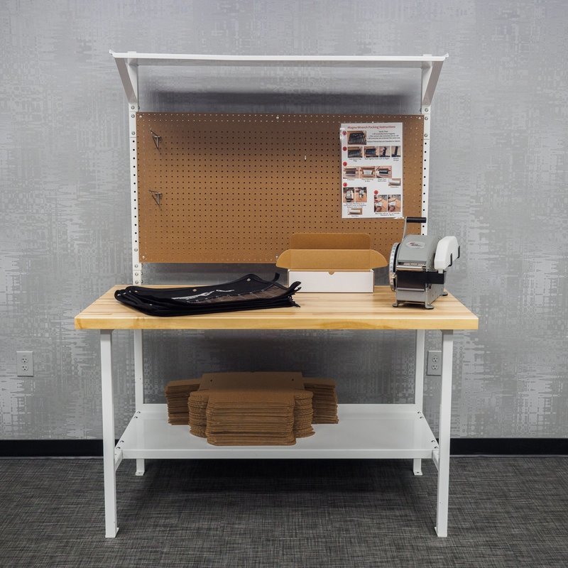 48" WORKBENCH WITH PEG BOARD AND LIGHT