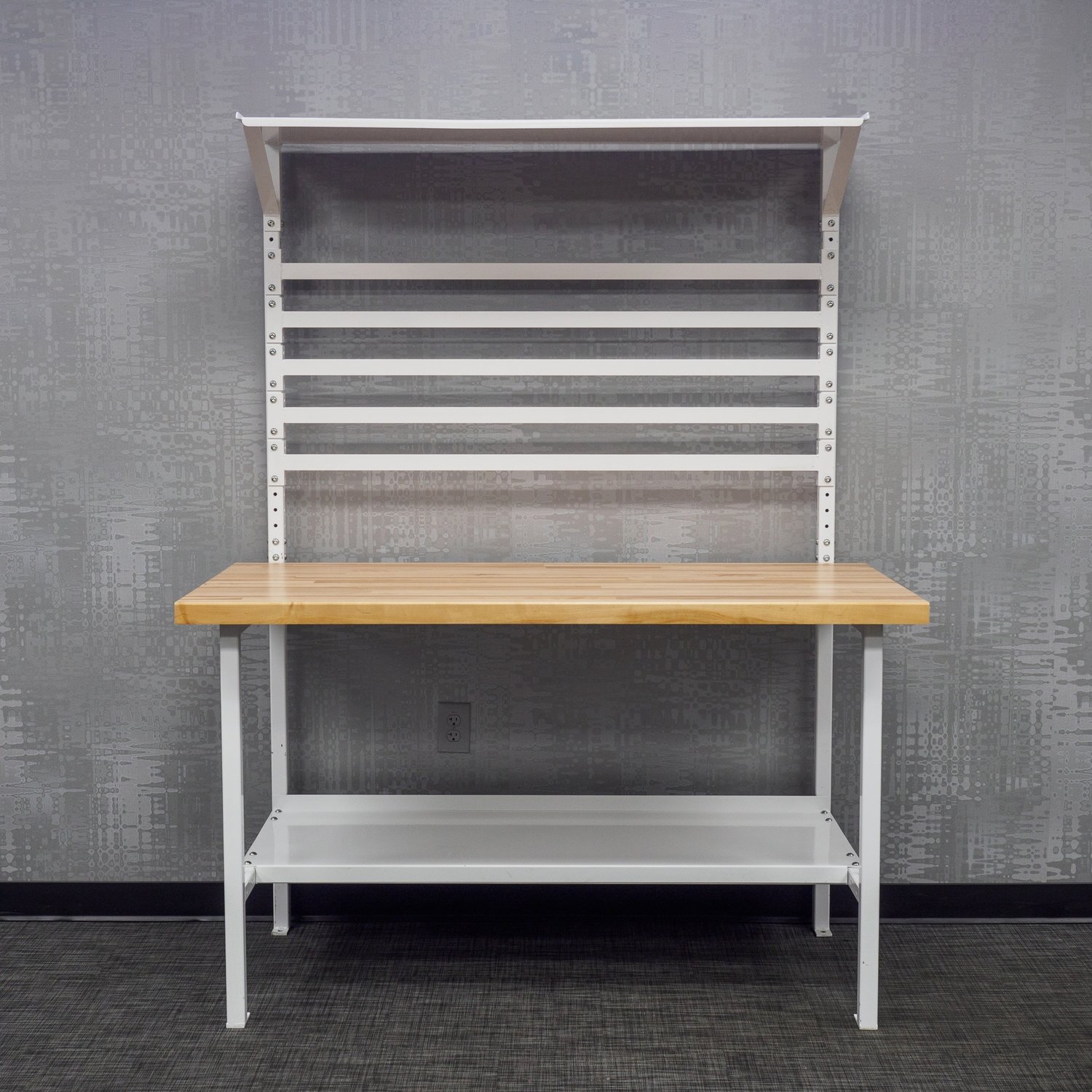 48" WORKBENCH WITH BIN RAIL AND LIGHT