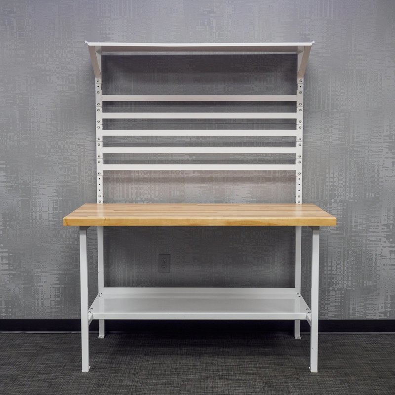 48" WORKBENCH WITH BIN RAIL AND LIGHT