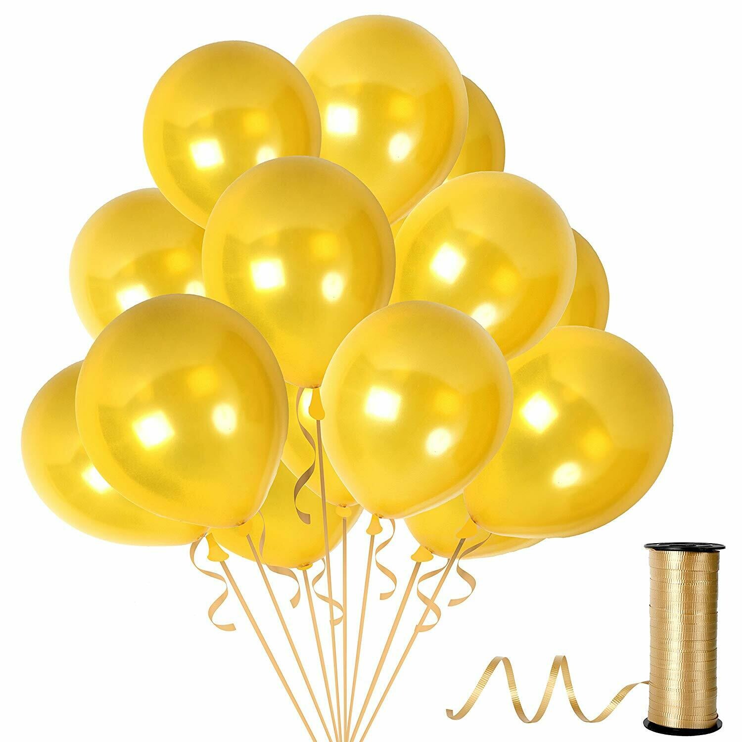 12 Inch Gold Metallic Latex Balloons 12 Inch Gold Metallic Latex Balloons