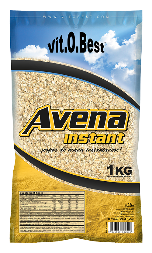 AVENA INSTANT 1 Kg. (Venta al profesional solo por cajas de 12 unds. por sabor sin posibilidad de mezclar sabores)