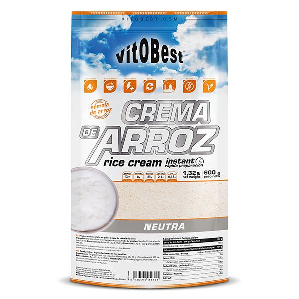 CREMA ARROZ 600 g NEUTRA. (Venta al profesional solo por cajas de 10 unds. por sabor sin posibilidad de mezclar sabores)