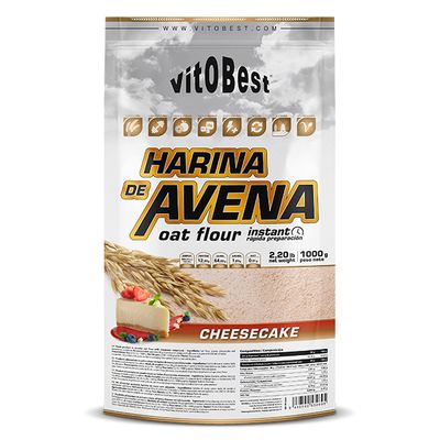 HARINA DE AVENA 1KG. TARTA DE QUESO. (Venta al profesional solo por cajas de 12 unds. por sabor. Sin posibilidad de mezclar sabores)