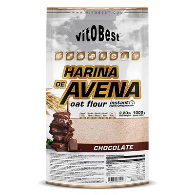 HARINA DE AVENA 1 KG. CHOCOLATE. (Venta al profesional solo por cajas de 12 unds. por sabor. Sin posibilidad de mezclar sabores)