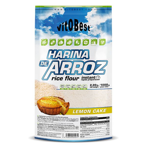 HARINA DE ARROZ 1 KG. LEMON CAKE. (Venta al profesional solo por cajas de 15 unds. Pudiendo mezclar sabores)