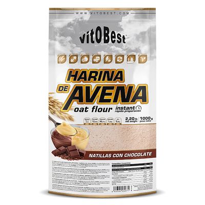 HARINA DE AVENA 1 KG. NATILLAS CON CHOCOLATE. (Venta al profesional solo por cajas de 12 unds. por sabor. Sin posibilidad de mezclar sabores)