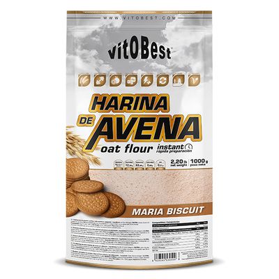HARINA DE AVENA 1KG. GALLETA. (Venta al profesional solo por cajas de 12 unds. por sabor. Sin posibilidad de mezclar sabores)
