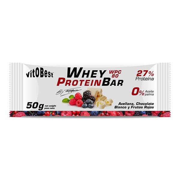 BARR. WHEY BAR TORREBLANCA CHOCO BLANC FRUT ROJOS 50g. (20 Uds.)