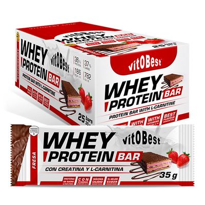 BARR. WHEY PROTEIN BARQUILLO 35 Grs. FRESA Exposit 25 Barr