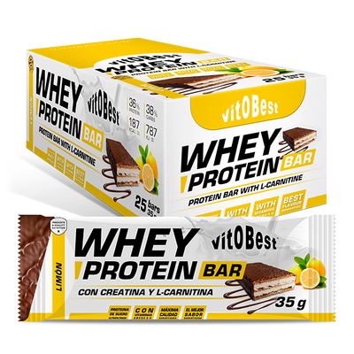 BARR. WHEY PROTEIN BARQUILLO 35 Grs. LIMON Exposit 25 Barr