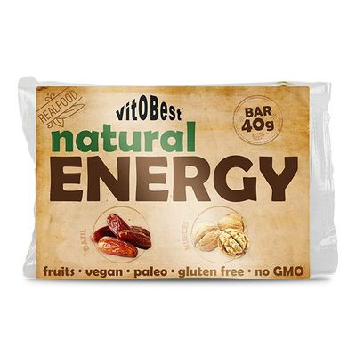 BARR. NATURAL ENERGY BAR DATIL/NUECES 40g. Estuche expositor de 20 Unds