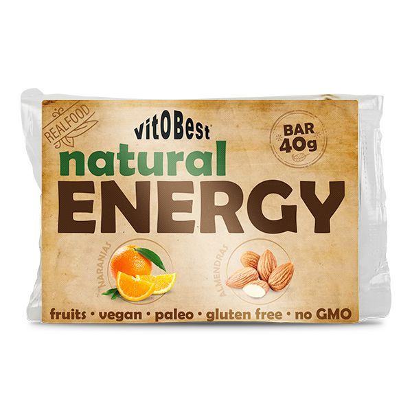 BARR. NATURAL ENERGY BAR NARANJA/ALMENDRAS 40g. Estuche expositor de 20 Unds