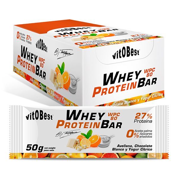 BARR. WHEY BAR TORREBLANCA CHOCO BLANCO CITRICOS 50g. (20Uds.)