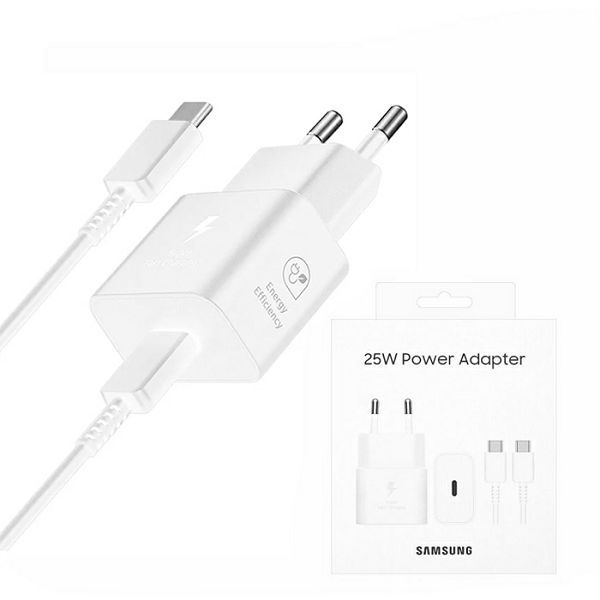 SAMSUNG KUĆNI PUNJAČ EP-T2510XWEGEU,PD 25W,Type C-Type C kabel 1m,bijeli
