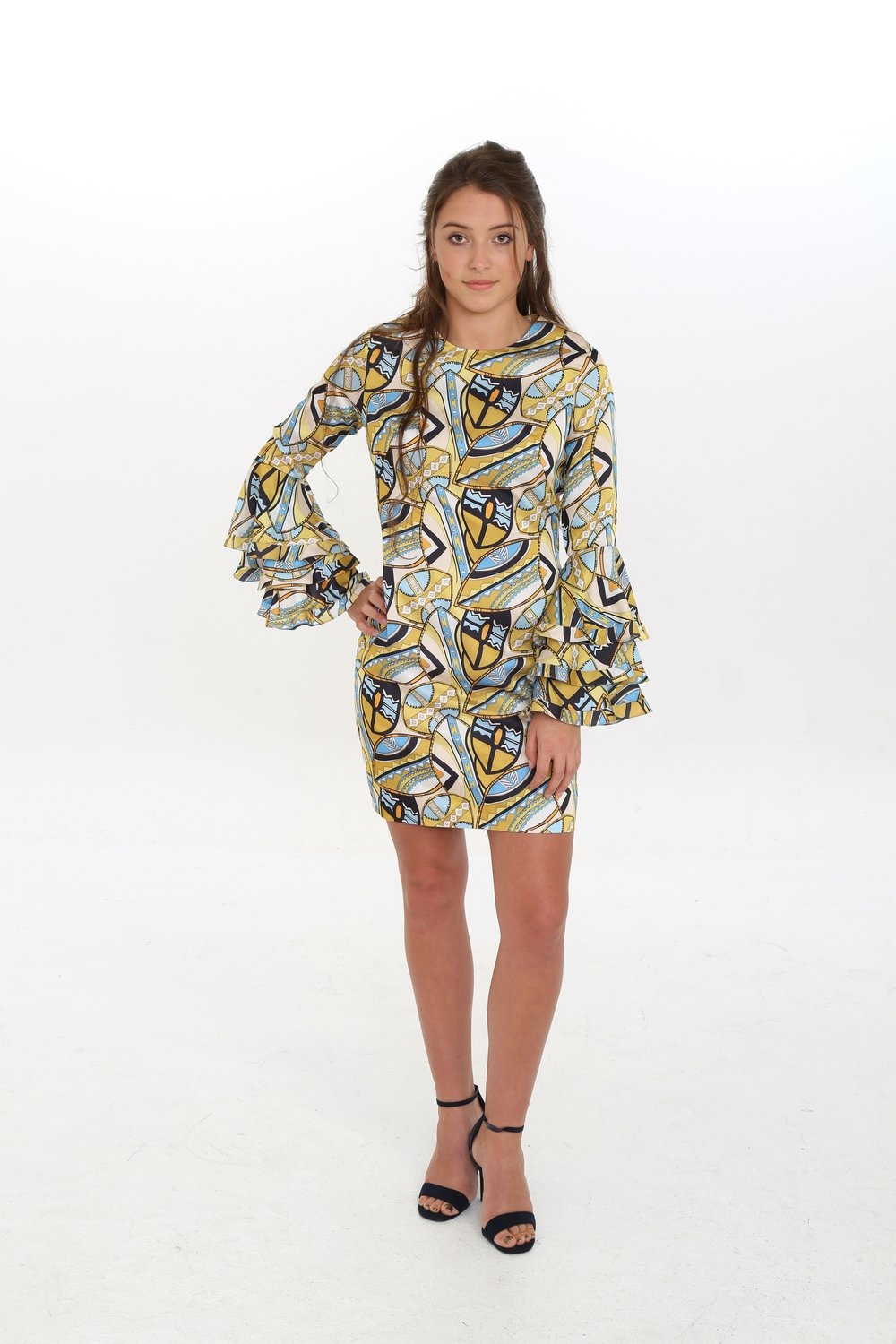 Jazzy Satin Print Dress
