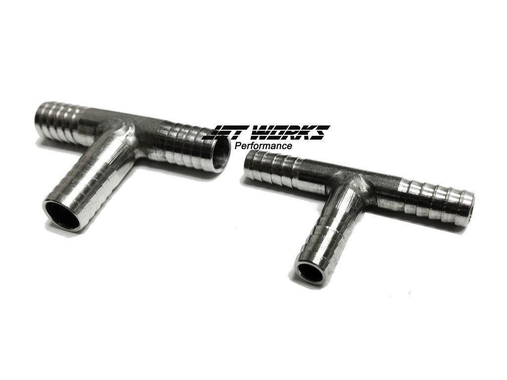Jetworks Barb Fitting "T" Stainless Steel, Color: Stainless Steel, Size: 1/4"