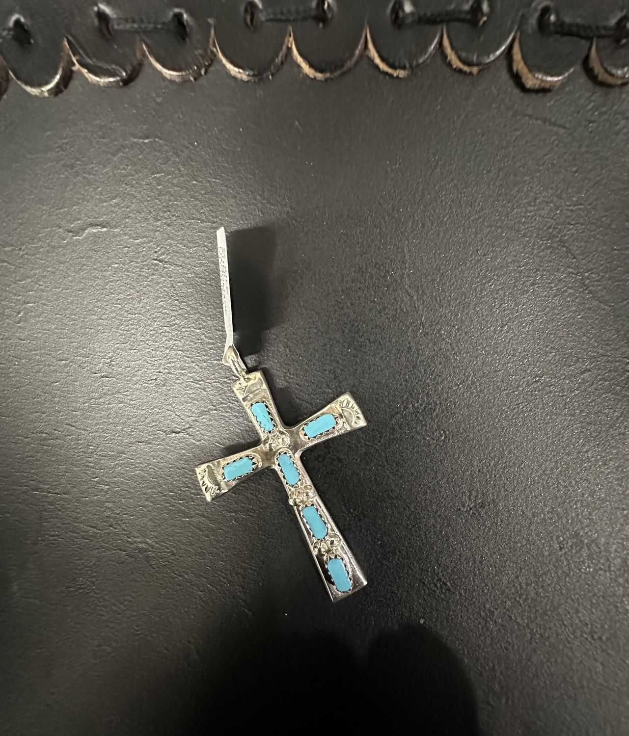 Chunky Turquoise Cross Pendant