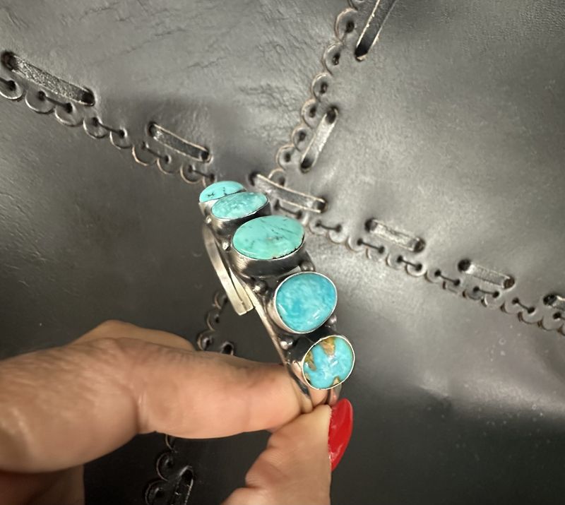 5-Stone Chunky Turquoise Bracelet