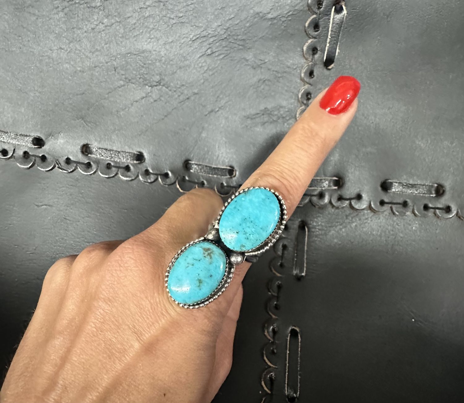 Statement 2-stone Turquoise Ring