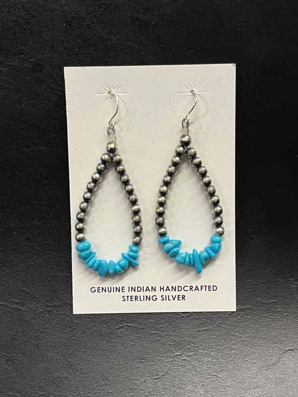 Navajo Pearl Earrings with Turquoise