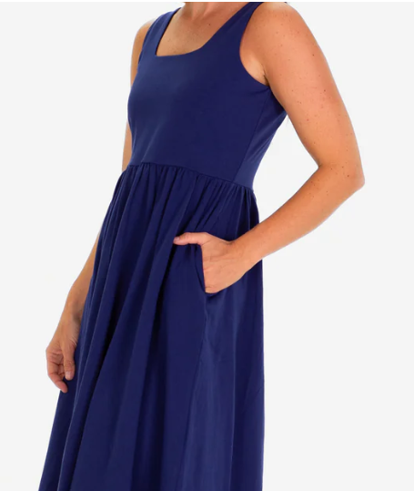 Maebelle Dress in Navy *WITH POCKETS!!!*