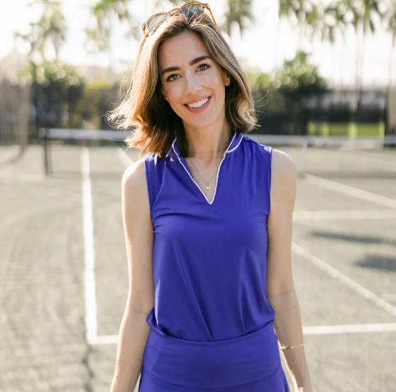 The Catherine Sleeveless Tunic in Bright Blue