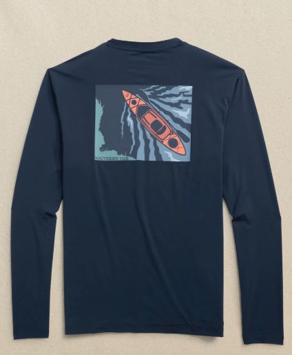 Southern Tide Kayak Marshview Performance Tee in Dress Blue
