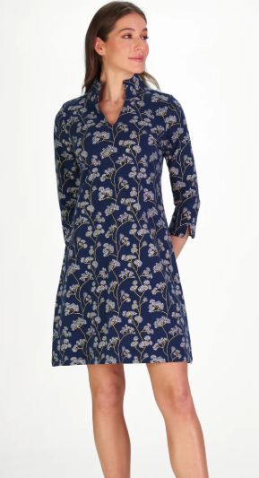 Victoria Tunic Dress in Navy Grove