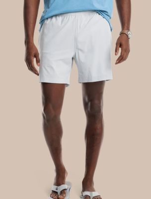 Southern Tide Rip Channel 6" Performance Short in Seagull Grey