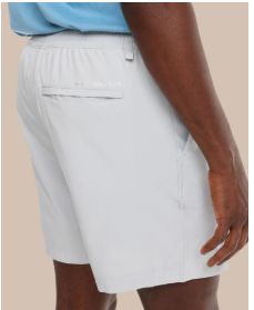 Southern Tide Rip Channel 6" Performance Short in Seagull Grey