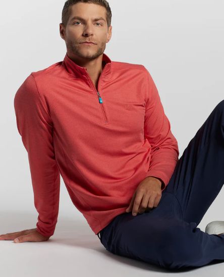 Shoreline Zip Pullover - Tradewind Technology in Guava