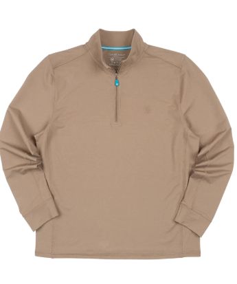 Tori Richard Shoreline Zip Pullover - Tradewind Technology in Nutmeg