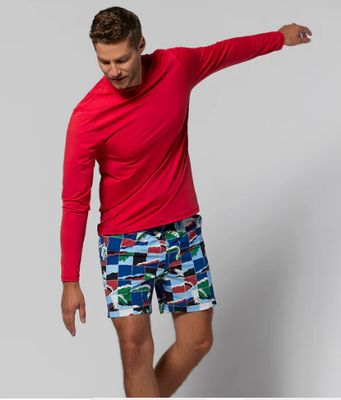 Tori Richard Shady Side - Sun Tee- Tradewind Technology in Surfer Red