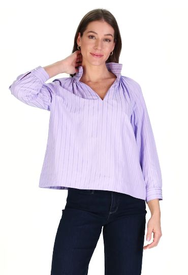 Cindy Top in Lilac Stripe