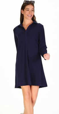 Duffield Lane Shea Polo Dress in Navy Supersoft