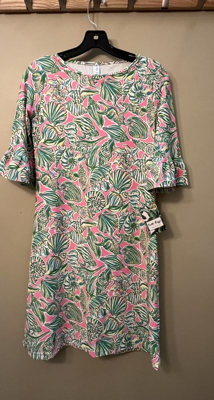 Nancy Dress in Pink and Green Shells